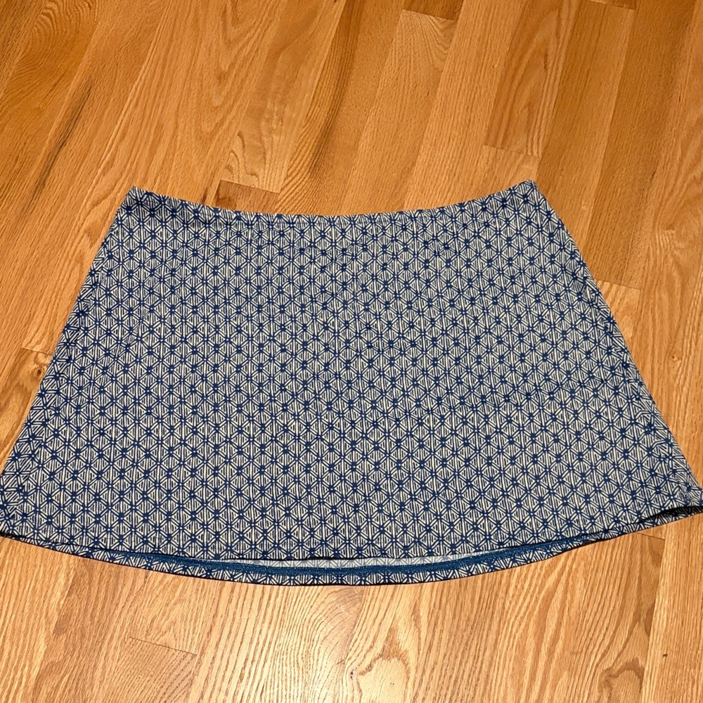 Lands' End Blue Geometric Women's Swim Coverup Skirt
